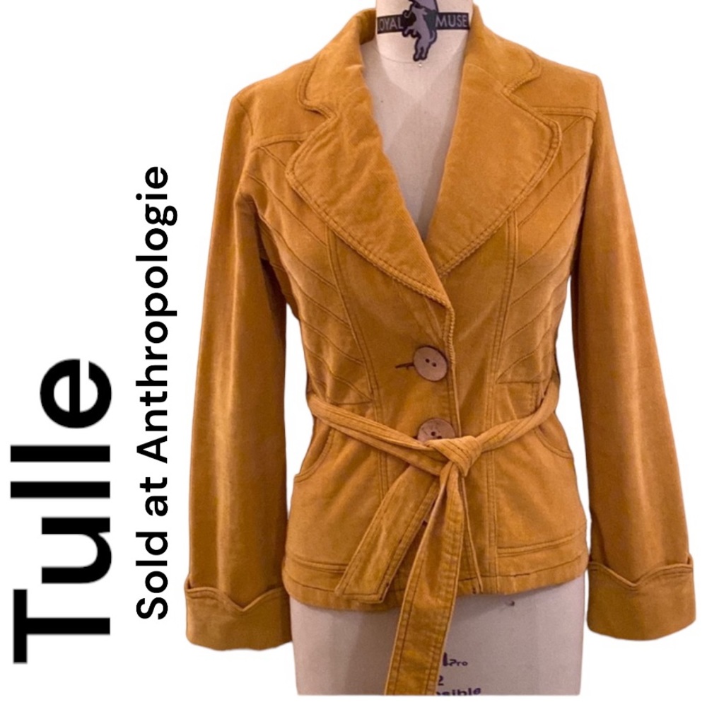 Tulle Corduroy Jacket Size Large Hip Length Retro Sold at Anthropologie